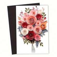 1PC Watercolor Flowers Greeting Cards, Flowers Floral Botanical, Lank Cards, Olded Stationery, For Every Occasion, Bestie Gift For Easter, With Envelope