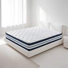 Matratze 140x200 - Höhe 23 cm, Matratze 2 Personen,      Ergonomische, Milbenfest und Hypoallergen, Geeignet für alle Jahreszeiten - Blau-Weiß - Übersicht 2
