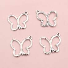 50pcs 17x20mm Hollow Butterfly Charms Pendnat Alloy Metal DIY Jewelry Making Accessories Findings For Necklace Earrings Bracelet