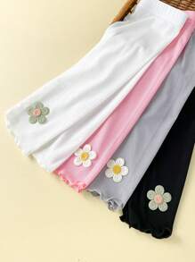 2 Pairs Breathable Summer Leggings For Kids Baby Girls Lightweight Capri Leggings - Cool For Summer Outer/Underwear