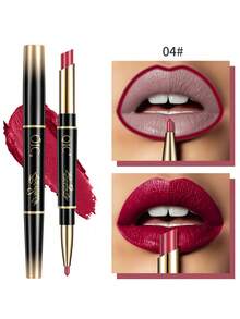 QIC Long Lasting Waterproof Christmas Gift Matte Lipstick & Lip Liner Set Long-Lasting Waterproof Double-Ended Non-Stick Cup High Pigmented Lipstick And Liner Pencil Smooth Texture Full Coverage Nude To Red Shades For All Day Wear Women Cosmetics Lips Makeup For Valentine's Day , Mother's Day Gifts - Multicolor - View 10