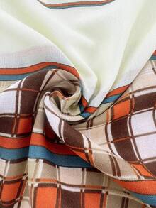 1pc Geometric Fashionable Scarf, Suitable For Daily Wear - Multicolor - View 2