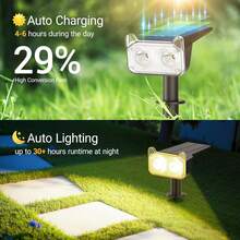 WdtPro Solar Spot Lights Outdoor Warm White, Solar Lights Outdoor Waterproof, 30H+ Runtime Spotlights, Auto ON/Off, Dusk To Dawn Lighting For Yard Patio Garden Pathway Landscape - Ánh sáng ấm áp - Xem 4