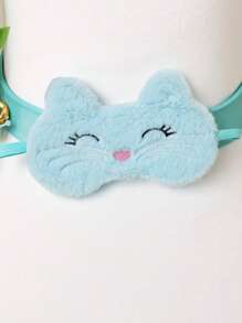 Cute Cartoon Cat Design Plush Sleep Eye Mask, Fashionable