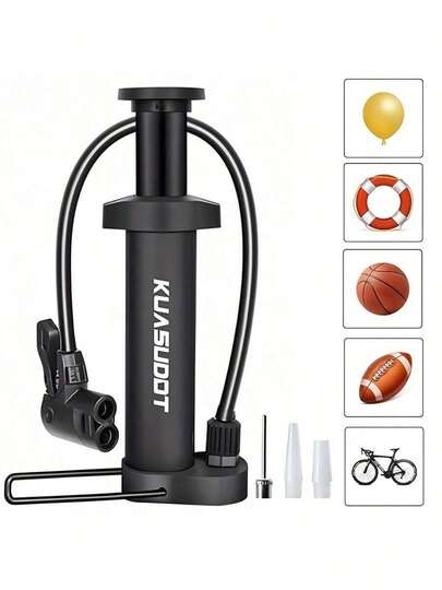 1个/2个装 这款多功能自行车气筒不仅适用于自行车！它还能轻松为篮球、足球、排球等各种充气产品充气。一个气筒即可满足您所有的充气需求，是运动爱好者和骑行者的必备之选。它拥有强劲的充气动力，能够快速高效地为物品充气。