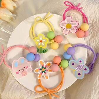 10 pièces/5 pièces/1 pièce Bandeau pour bébé fille avec fleurs en perles roses simulées. Bande élastique polyvalente, mignonne et à la mode pour fille. Ne fait pas mal aux cheveux. Accessoire cheveux pour usage quotidien.