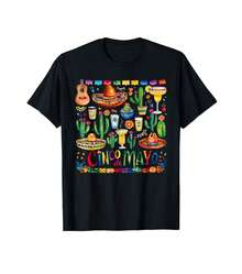 Boho Cinco De Mayo Mexican Fiesta Cactus Tequila Drinks T-Shirt Gift For Knitters Anniversary Gift For Husband - Black - View 1