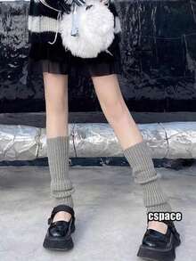 2件装女士冬季腿套，女孩健身腿套，羊毛混纺宽松针织长袜，Y2K风格芭蕾/舞蹈长筒袜圣诞礼物 - A款多色 - 查看 15