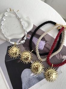 1 peça Moda Luz Luxo Simples Verão Liga Sol Pingente Tecido Torção Colar Senhoras Casal Irmãs Casal Jóias Presentes, Adequado Para Encontros Diários Feriado Praia Festa de Aniversário Férias Desgaste