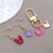 10pcs 10x10mm Cute Enamel Stainless Steel Crab Charms Mini Cute Marine Life Animal Pendants For DIY Ocean Bracelet Necklace Earrings Jewelry Making Crafts Accessories