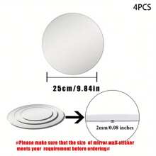 1pc Round Mirror, Round Wall Mirror Fogless Shatterproof Bathroom Circle Acrylic Mirror Unbreakable Frameless Wall-Mounted Mirrors For Wall Living Room Bedroom Home Decor, Stickers, Wall Decal, Vinyl Decal For Home Decorations, Spring Decoration Items Refresh Your Home, Festival Decoration Stickers Gifts Birthday Graduation