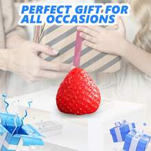 1 件柔软硅胶固体草莓挤压玩具（无绳链），圣诞礼物，派对礼物 - 彩色 - 查看 9