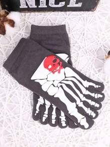 2/1 Paar Socken mit Totenkopf-Klauen Motiv, Gitarren-Jungen Knöchelsocken, Sommer Boden Gitter Zehenstrümpfe, geeignet für den täglichen Gebrauch, Partys, Dating und Bühnenauftritte