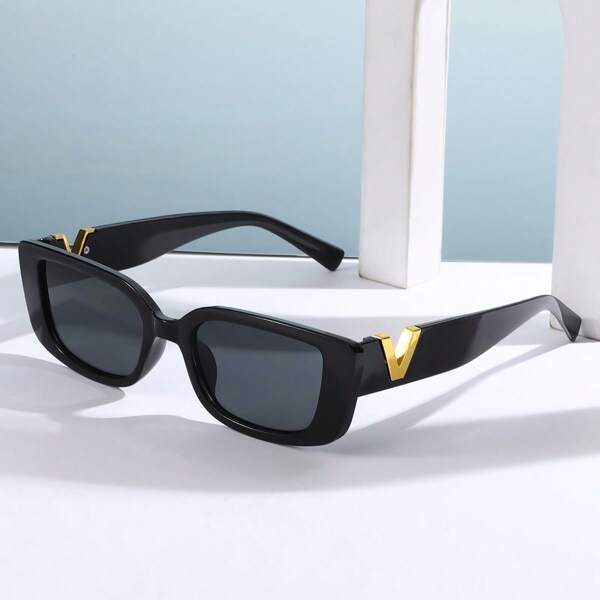 1 Pair Fashionable V-Shaped Small Square Frame Personalized Viral Fashion Glasses