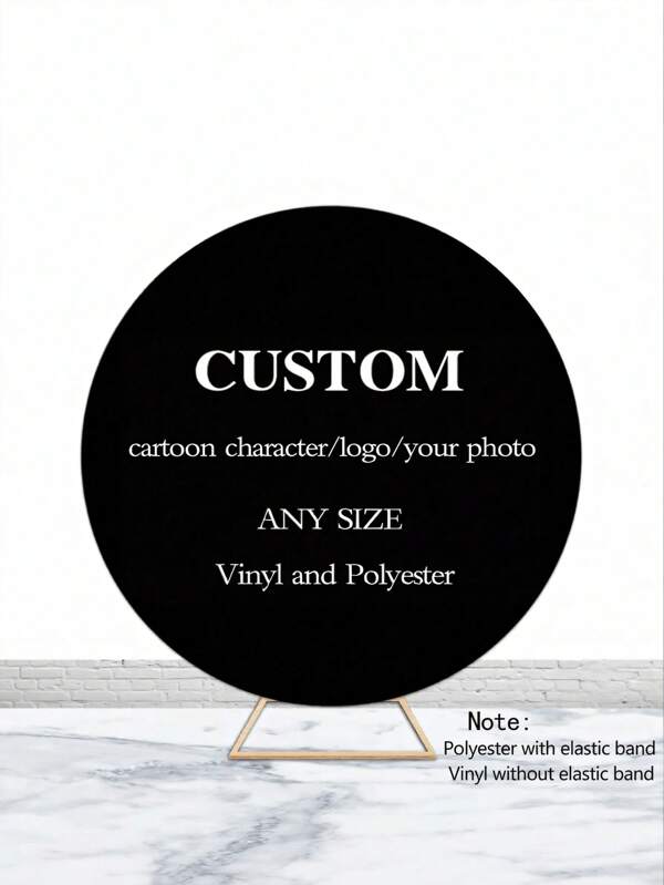 Fondo personalizado redondo para boda, fondo personalizado de foto y texto, cubierta de fondo redondo, fondo de foto elástico de tela circular, cubierta de círculo para cumpleaños y boda, color y tamaño personalizados, cubierta redonda de decoraciones de poliéster elástico para fotografía, diámetro de 120/150/180/200/220 cm, cubierta para decoración de fondo de fiesta de boda y cumpleaños, actividades artísticas para niños