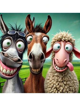 1 Stück Cartoon Diamant Malerei Bastelbild Aufkleber, süßes, lustiges Tier Kuh Anime Stickmotiv Set mit Strass, Heim- und Badezimmer Dekoration, DIY Mosaik Bild, Festtagsgeschenk