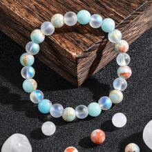 1 braccialetto in pietra Shoushan realizzato a mano, stile bohémien, attira carriera, amore e ricchezza, adatto per uso quotidiano, gioiello regalo per donne