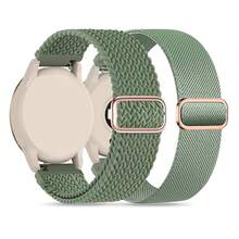 2 Packs 18mm Braided Stretchy Nylon Watch Bands Compatible With Garmin Venu 3S/2S,For Garmin Forerunner 255S/265S Band,Vivoactive 4s/Vivomove 3s/Move3S Watch Band,For HW Watch GT4 GT5 41mm/GT5 Pro 42mm Band,For Fossil GEN6 42mm/Women's Sport Watch Band,Quick Release Loop Elastic Strap For Women Men