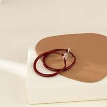 1 件红色环形耳环，高品质简约设计夹式耳环，适合女士，无需穿孔