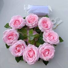 1 Stück elegante weiße/rote/rosa Rosen, 9 Rosen mit Saugnäpfen, 12 Bändchen und 2 Bänder 62.99-Inch lang, geeignet für Hochzeitautos - Blumen Türgriff Quasten Bänder, Braut-Auto Dekoration, romantisches Auto Zubehör, Hochzeitsaccessoires, Hochzeitsauto Deko, Festdekoration, multifunktionale hängende Kunstblumen Wand
