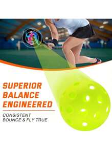 12pcs Pickleball Net Bag Packed USAPA Approved Outdoor Pickleball 40-Hole 74mm High Elastic Molded Pickleballs