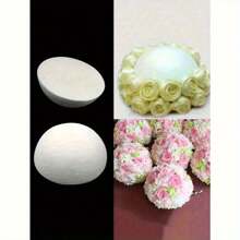 1pc White Solid Foam Half Ball,Handmade DIY Flower Arrangement,Wedding Decoration, Cake Mold,Shopping Mall Decoration,Wedding Scene Balls,Painting Diy Early Education Solar System Making Semicircular Foam Balls,Flower Arrangement Foam Balls,Semicircular Ball Wedding Road Flowers,Flower Arrangement Balls,Wedding Props