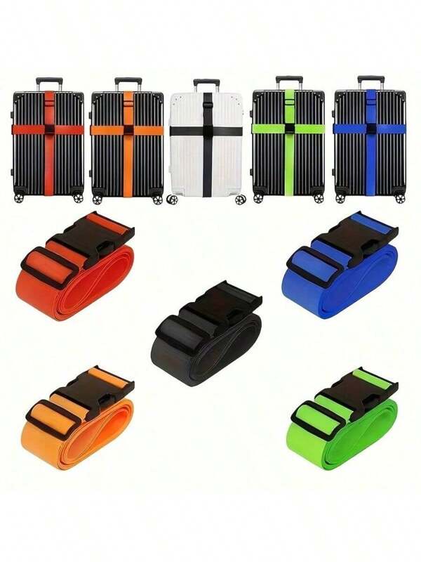 2 piezas de correas ajustables para equipaje - Cinturones de viaje duraderos y antirrobo con cierre a presión, diseño fácil de limpiar para viajes de negocios, casuales y callejeros, viajes, accesorios de viaje, artículos indispensables de viaje, bolsa para la escuela, accesorios escolares, cosas de la escuela