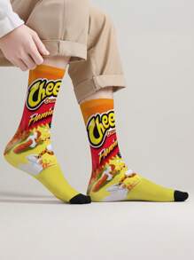 1 par de calcetines unisex con diseño 3D de impresión digital de 360° de una botella azul y una cola, cómodos, transpirables, con diseño de calavera de moda personalizado, adecuados como regalo para vacaciones, vacaciones, creativo e interesante