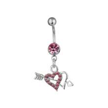 1 pieza Piercing para el ombligo con diseño simple de cabeza de gato/corazón, estilo mariposa de clip, sin necesidad de perforación, variedad de estilos