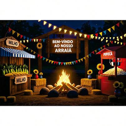 Painel Fotográfico Cenário Festa Junina Tecido