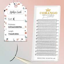CoMango 240 簇纤细尖刺睫毛 Manga 睫毛簇 哑光黑色 自然俄罗斯浓密睫毛延长 0.07 C D 卷曲混合托盘 A/M 形状 预制纤细扇形 单根假睫毛 睫毛簇，睫毛簇，单根睫毛，睫毛，假睫毛 - 黑色 - 查看 13