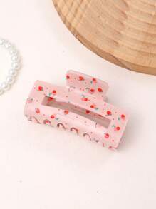 1 pieza Accesorio de cabello retro estilo floral grande de tipo "grab" para niñas, pinza de pelo con frutas, pasador de cabello, pasador de cabello lindo