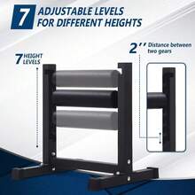Huisuilinss Split Squat Stand,Single Leg Squat Roller & Bodyweight Training,Heavy-Duty Bulgarian Squat & Leg Lunge Trainer With 7 Adjustable Heights,Lower Body Workouts - 黑色 - 查看 2