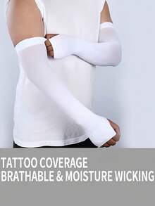 UV Protection Arm Sleeves With Thumb Hole, Suitable For Men & Women, For Work, Cooling Tattoo Cover, Compression Sleeve For Cycling, Fishing, Outdoor Activities, Hiking, Gym, Yoga, Workout, Beach, Camping, Cruise - Multicolor - View 9