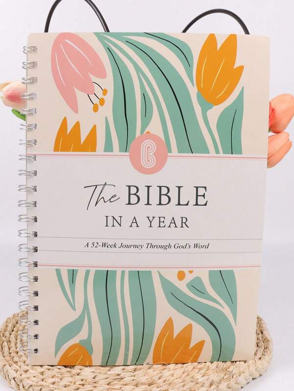 The Bible In A Year: A 52-Week Study Through Gods Word - Spiral Bible Study Guide 52-Week Women's Bible Study Plan, School Supplies, Back To School