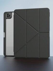 纯色Y型折叠式保护套，兼容iPad 11（A16 2025），多角度支架，笔槽，亚克力后盖，防弯折，磁吸式自动休眠/唤醒功能，适用于iPad第十代（2022），包含镜头保护膜，也适用于iPad Air 4/Air 5/Air 11（M2）/Air 11（M3）2025、iPad第七/八/九代（10.2英寸）以及iPad Pro 11（2018、2020、2021、2022），PU皮革材质，黑色