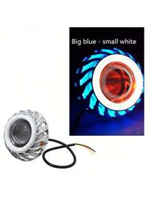 1 pezzo Faro a proiezione universale per motocicletta con luce a LED a doppio occhio da angelo e demone, lente faro per moto, luce ausiliaria per atmosfera