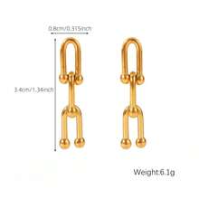 1 Paar einzigartiges Edelstahl Pferdehuf Ketten Ohrringe für Frauen, in Goldton erhältlich, unerlässlich für begeisterte Frauen - Ohrringe mit Hufeisenschnalle - Übersicht 5