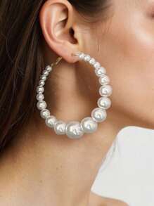 1 Pair Summer Beach Vacation Style Chain & Tassel Hoop Earrings, Versatile For Daily Wear, Parties, Beach Leisure