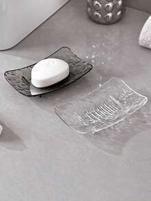 1pc/2pcs Glacier Pattern Soap Dish, Bathroom Vanity Standing Soap Holder, Minimalist & Elegant Soap Dish Rack - Multicolor - View 1