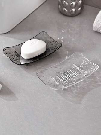 1个/2个冰川图案皂碟，浴室梳妆台立式皂架，简约优雅皂碟架