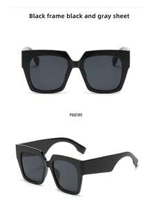 新款时尚方形欧美渐变色太阳镜网红同款时装秀简约墨镜