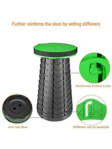 1pc Outdoor Foldable Camping Stool, Portable Travel Fishing Chair Folding Retractable Bench - Multicolor - View 5