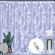 8-Mode Remote Control LED Curtain Lights, USB Powered, Suitable For Party, Christmas, Wedding, Bedroom And Home Decor, Holiday Atmosphere, Party Decoration Christmas Decorations Room Decor