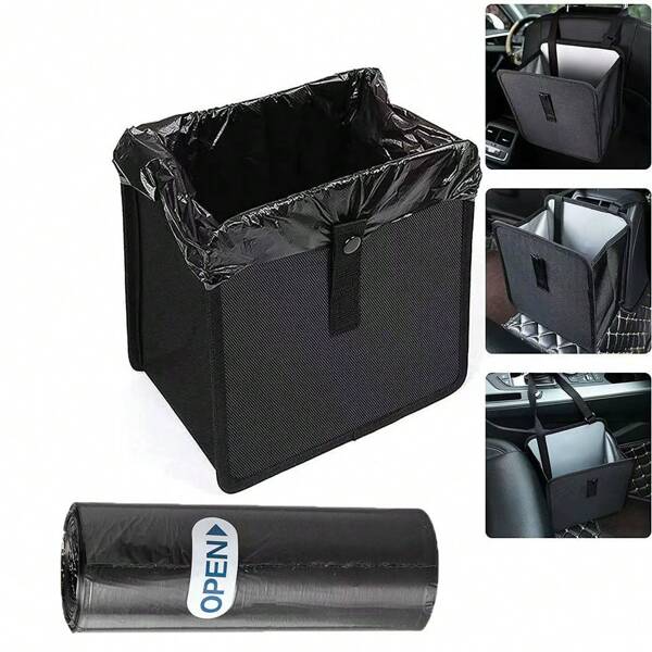 Hanging Waterproof Auto Garbage Bin, Leak Proof Collapsible Car Organizer, Portable Dustbin Large Capacity Storage Trash Bin For Vehicle, Truck, SUV