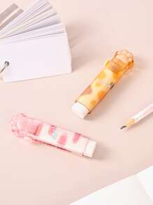 1 Pc Cat's Paw Shaped Eraser, Creative Push-Pull Design Style, Eraser That Uses Pencil To Answer Questions In Textbooks, Homework Writing Errors And Exam Answer Errors, Fashionable And Portable School Supplies, A Must-Have For Back-To-School Season. School Supplies,Back To School
