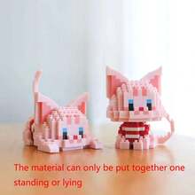 500+Pcs Pet Cat Series Splicing Building Blocks, Cute Cartoon Animal Model, Fashion Assembly Toy, Creative Gift, Home And Office Desktop Decoration - Multicolor - View 11
