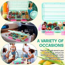 2 Pcs Large Snack Box Containers Waterproof Charcuterie Tackle Box, 17 Adjustable Compartments, 14 X 9 Inch Meal Prep Container Tray With Lid For Travel, Beach, Parties & Tailgating, Dishwasher Safe - Multicolor - View 6
