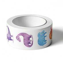 500张农场动物和恐龙贴纸卷，新款礼品装饰标签奖励贴纸文具，适用于礼品包装、贺卡和信封装饰、DIY手工制作 - 彩色 - 查看 8