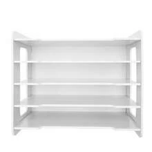 5-Tier Schreibtisch Organizer Stapelbares A4 Dokumentenablage Aktenaufbewahrung - Weiss - Übersicht 4